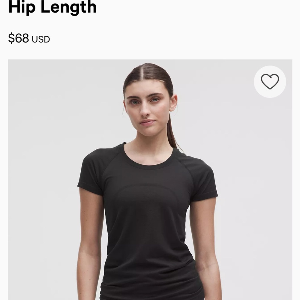 Lululemon Swiftly Tech Short Sleeve 2.0 Black Hip Length Athletic Top